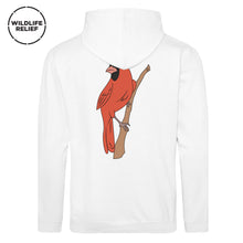 Load image into Gallery viewer, The Northern Cardinal White Hoodie Full Back