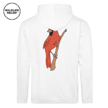 Load image into Gallery viewer, The Northern Cardinal White Hoodie Full Back
